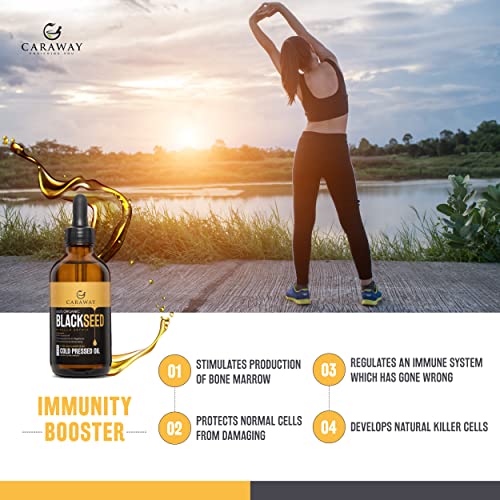 Caraway Blackseed Oil Cold Pressed | 100% Pure Cold Pressed Kalonji Oil For Hair Growth, Drink And Skin Care | Immunity Booster | Edible Grade | 4 Oz / 118 Ml #TOP5