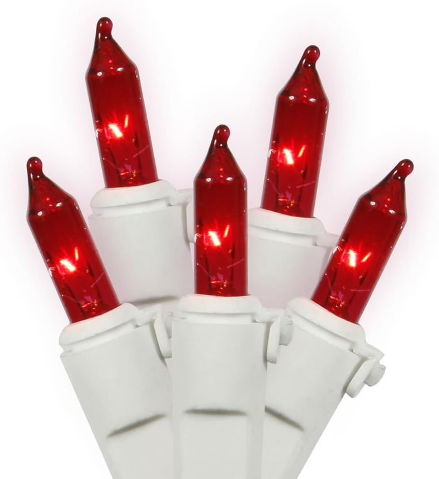 Vickerman 100 Clear Mini Light on White Wire, 33' Long Christmas Light Strand