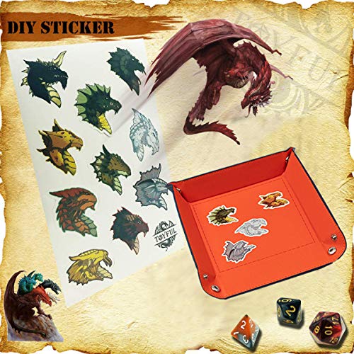 6 Sets DND Dice Polyhedral Dice Dungeons and Dragons Rolling Dice for RPG MTG Table Games Dice Bulk with Free Six Drawstring Bags and PU Leather D&D Dice Tray - Thumbnail 5