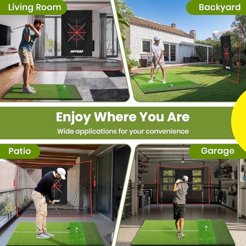 5x4ft & 6x4ft Extra Large Golf Hitting Mat, 26mm Thick Tri-Turf Golf Practice Mat for Indoor Outdoor Training, 3-in-1 Professional Golf Turf for Driving, Chipping & Swinging, Gifts for Him Men Women - image 8