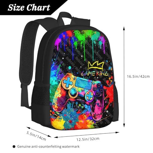 Cool School Backpack for Boys Gamer Boys Backpack For Children Teens Elementary Middle School Kids Bookbag Students Bag for Ages 6-12 Travel Back Pack Waterproof Lightweight 17 Inches2