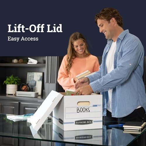 Bankers Box 4-Pack Basic Duty File Storage Boxes with Lids, Letter/Legal, STOR/FILE, (0070308) - Image 3