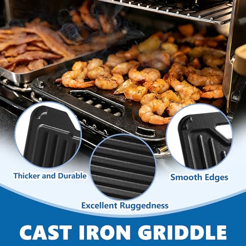 Image of BAC609 Reversible Cast Iron Griddle for Traeger Flat Top Grills Accessories | 18.2 inchx11 inch Cast Iron fits Traeger PRO 575 /780 Century 22 Century Eastwood 22 Eastwood 34 Ironwood XL Exas Elite 34 Accessories