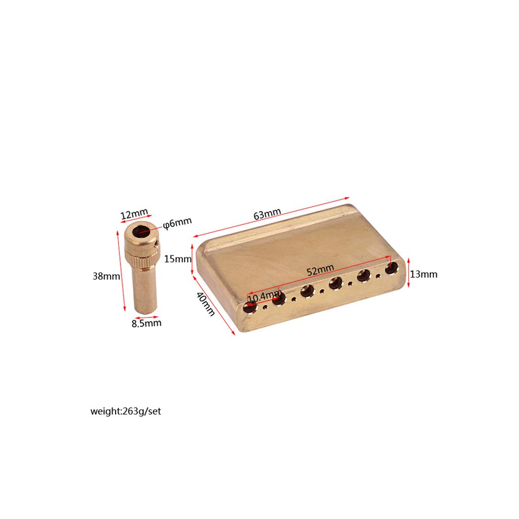 Alnicov 9 Holes Electric Guitar Brass Tremolo System Bridge Blocks Replace Parts Accessories