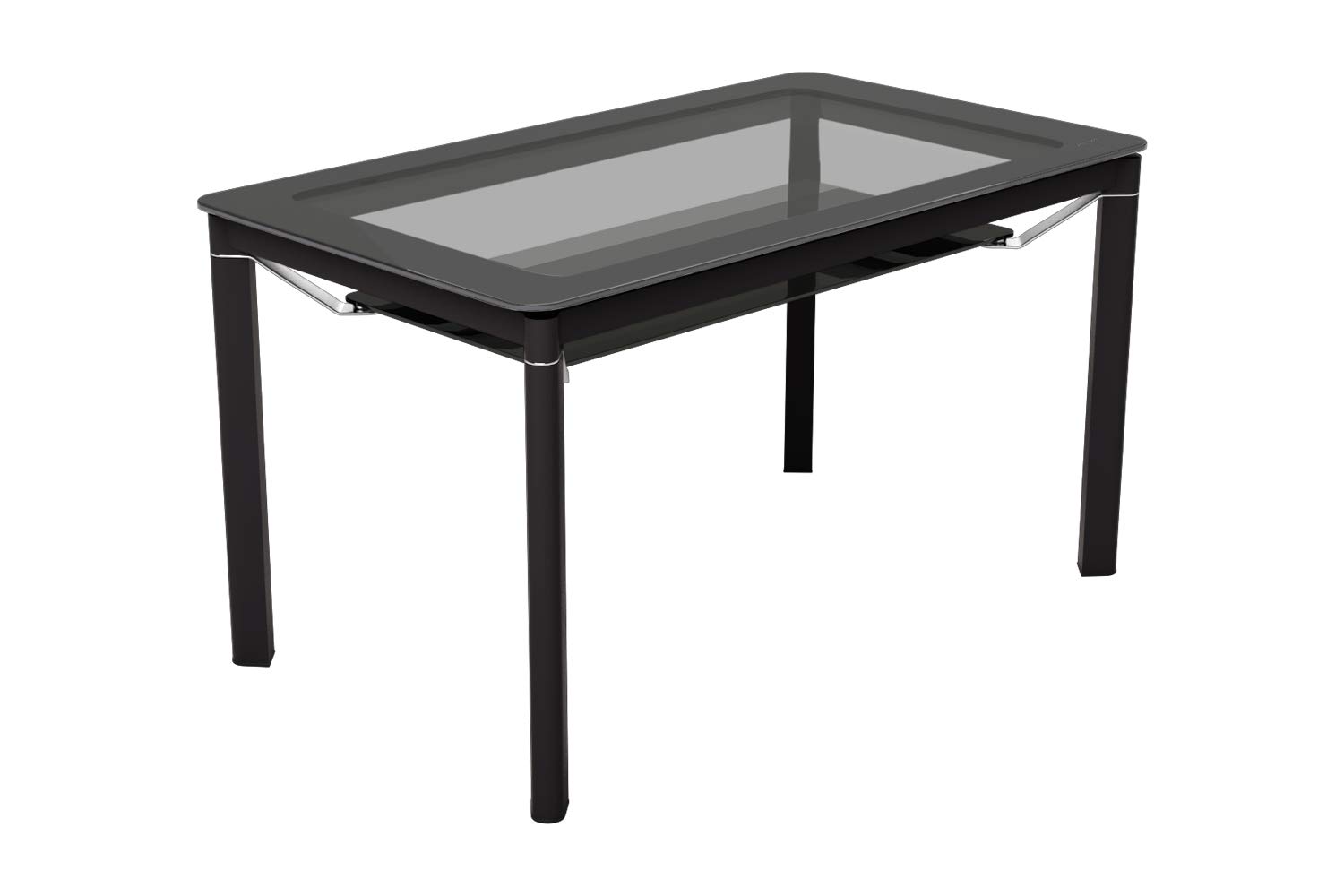 GODREJ INTERIO Dining Table Brawn 6-Seater Tempered Glass Rectangular Dining Table, 1-Year Warranty, Black-image-0