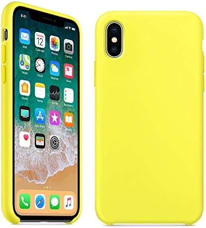 iPhone X Silicone Case,LIANGJIHUI Liquid Silicone Gel Rubber Shockproof Case with Soft Microfiber Cloth Lining Cushion for Apple iPhone X (2017),Flash