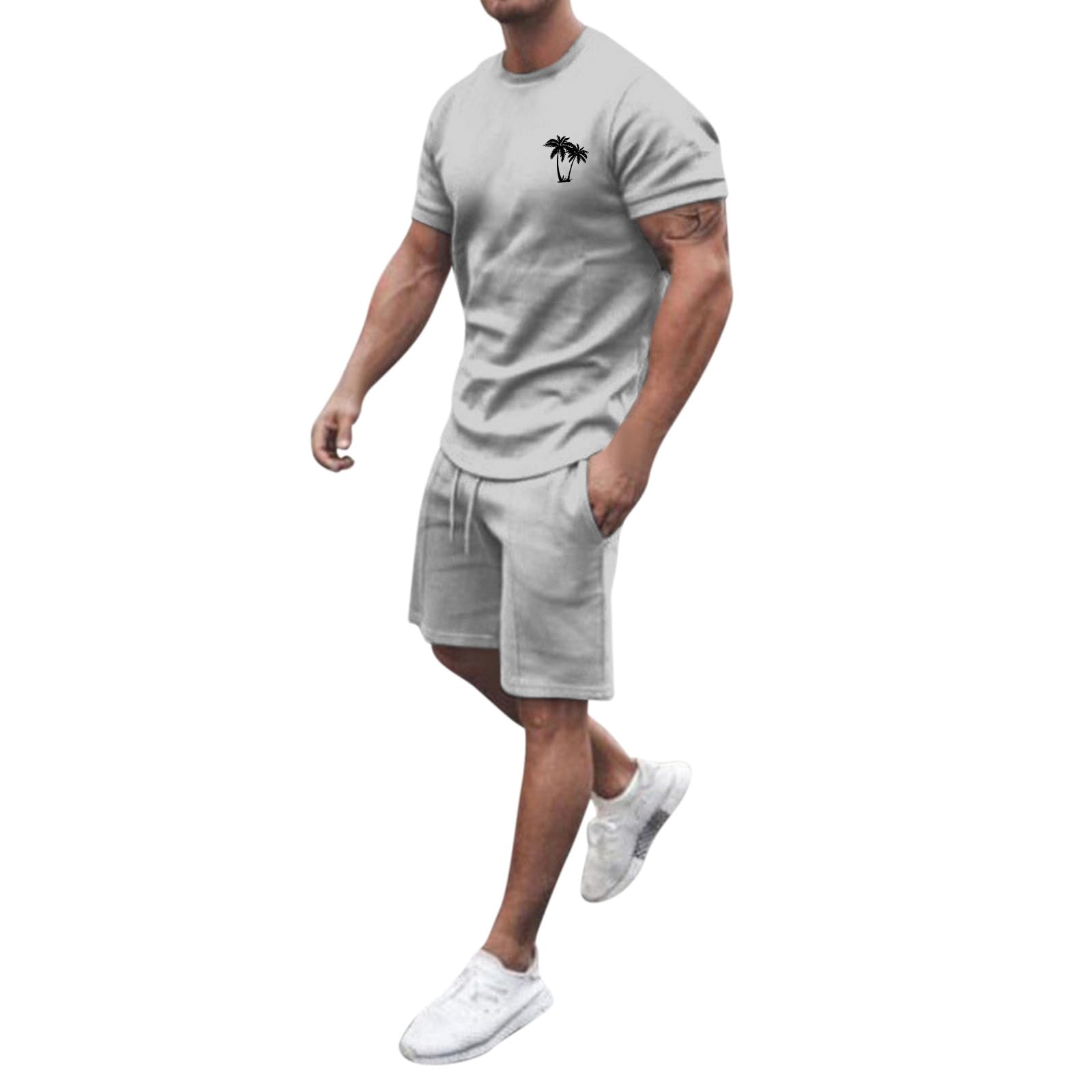 XYYYHTL Conjunto De CháNdal Para Hombre Traje De Verano Para Hombre CháNdal Para El Tiempo Libre Los Angeles Camiseta + Pantalones Cortos, CháNdal Para Hombre Traje De Ocio Con Pantalones Deportivos