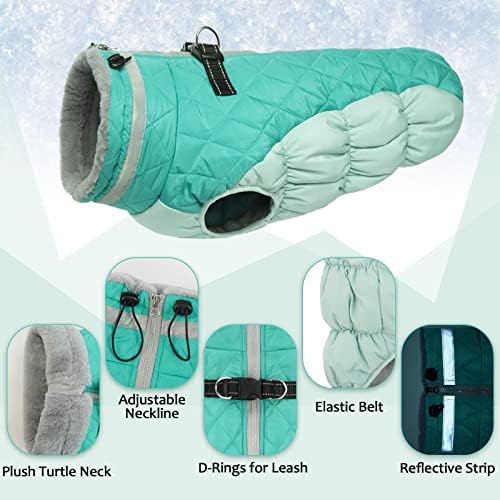 Image of Lelepet Dog Coat Warm Dog Winter Coat Waterproof Dogs Jacket with Harness