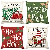 Onerisly Christmas Decorations, Christmas Pillow Covers 18x18, Farmhouse Christmas Decor, Christmas