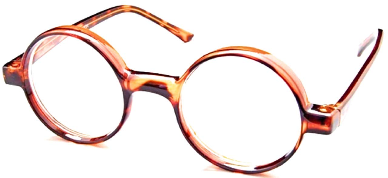 The Cambridge Iris Style Round Reading Glasses, Totally Round +1.25 Brown Tortoise (Carrying Case Included)