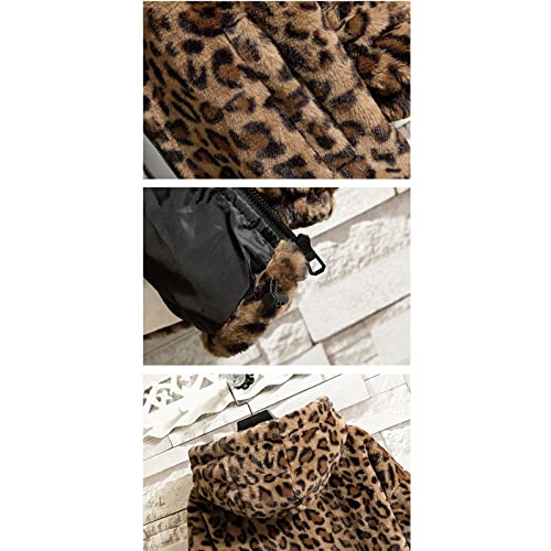 Mens Leopard Fleece Jackets Faux-Fur Hood Fuzzy Outerwear Unisex Sherpa Fall Winter Zip up Hoodies Coats with Pockets3