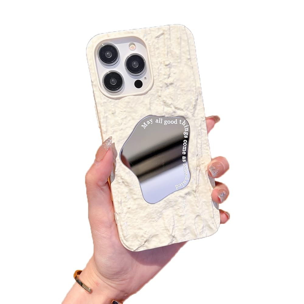 Amazon.com: FLIRACON 3D Fold Rock Texture Plating Mirror Phone Case  Compatible with iPhone Case (White,iPhone 14 Pro Max) : Cell Phones &  Accessories