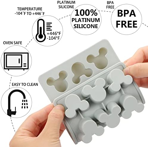 LIYDE Gummy Bear Silicone Molds, 15 Cavity Non-Stick Bear Silicone Molds for Ice Cube DIY Gummies Chocolate Candy Grey image 5