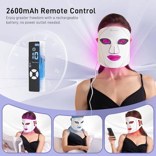 Red Light Therapy for Face, Advanced LED Face Mask Light Therapy, red light therapy Mask - Red, Blue & Infrared Light Therapy for Acne, Wrinkles & Skin Rejuvenation