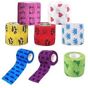 8 rollen zelfklevende bandage voor honden, elastische hechtbandage voor kat, hond, pols, enkelverstuikingen, 5 cm x 4,5 m