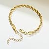 5MM Rope Chain Bracelet for Men Women, Stainless Steel/Gold Plated Twist Rope Bracelets Chain - 21CM #5
