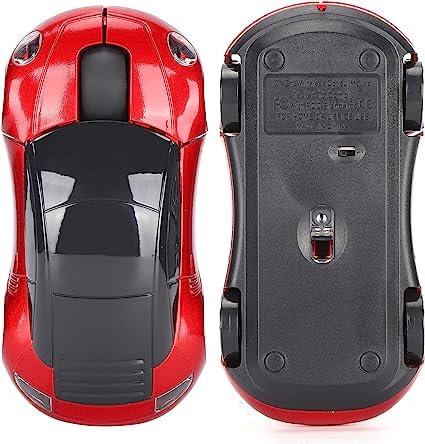 Weixingu Sport Car Shape 2.4Ghz Wireless Mouse Optical Cordless Mice With Usb Receiver For Pc Laptop Computer 1600Dpi 3 Buttons Red #TOP6