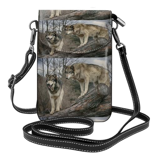 Sac téléphone loup en cuir PU idéal pour vos balades citadines