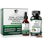 Lukaree Chlorophyll Liquid Drops & Capsules Combo, Dual Action Support for Cleansing, Energy & Or...