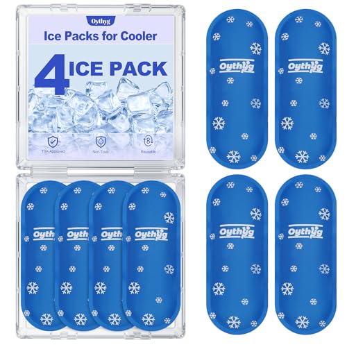 Set of 4 Pcs Reusable Ice Packs for Cooler 80g TSA Approved & Leak-Proof Gel Packs for Insulin Cooler Travel Case Diabetic Medication Travel Supplies