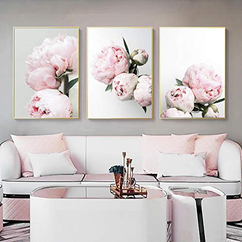 Décoration murale pivoine fleur toile pour embellir un mur vide de salon ou chambre