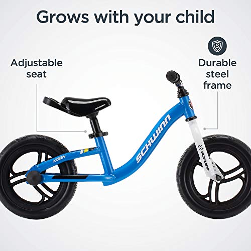 Schwinn Koen Boys Bike For Toddlers And Kids, 12-Inch Balance Bike, Blue #TOP2