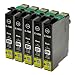 Produktbild 5 Tintenpatronen kompatibel für Epson T1631 Workforce WF-2630WF WF-2010W WF-2510WF WF-2520NF WF-2530WF WF-2540WF - C13T16314010 - Schwarz je 18ml