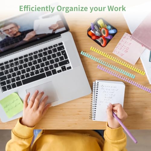 YOFAPA 10-Loch-Bindemaschinen-Kit, manuelles Bindesystem mit 10 St. Loseblatt-Binderücken & 100 St. Binderingen, Bindemaschine für Planer, 26 Löcher auf B5, 30 Löcher auf A4, 20 Löcher auf A5 (White)