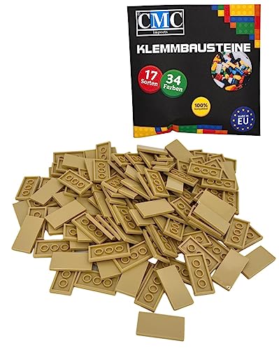 50 x Klemmbausteine Fliesen Tiles Bausteine 2x4 Noppen Kompatibel 34 Farben freie Farbenwahl (094 - Beige)