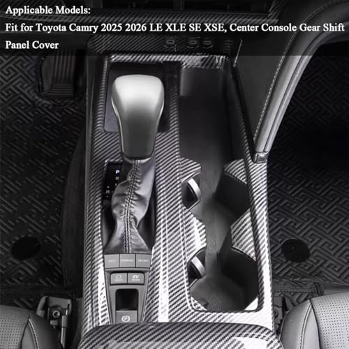 Rifoda Center Console Gear Shift Panel Trim Compatible with Toyota Camry 2025 2026 LE XLE SE XSE Accessories ABS Material Interior Accessories 1PCS (Carbon Fiber) by Rifoda - Image 2