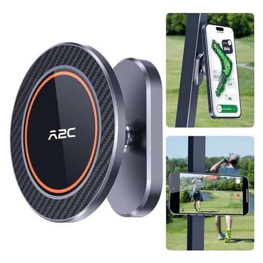 A2C Alloy Magnetic Golf Cart Phone Holder Compatible with MagSafe iPhone 16 Pro Max Plus 15 14 13 12 Mini Fits EZGO, Club Car, Yamaha, Icon, Golf Cart Accessories Essentials Gift for Friend Men Women