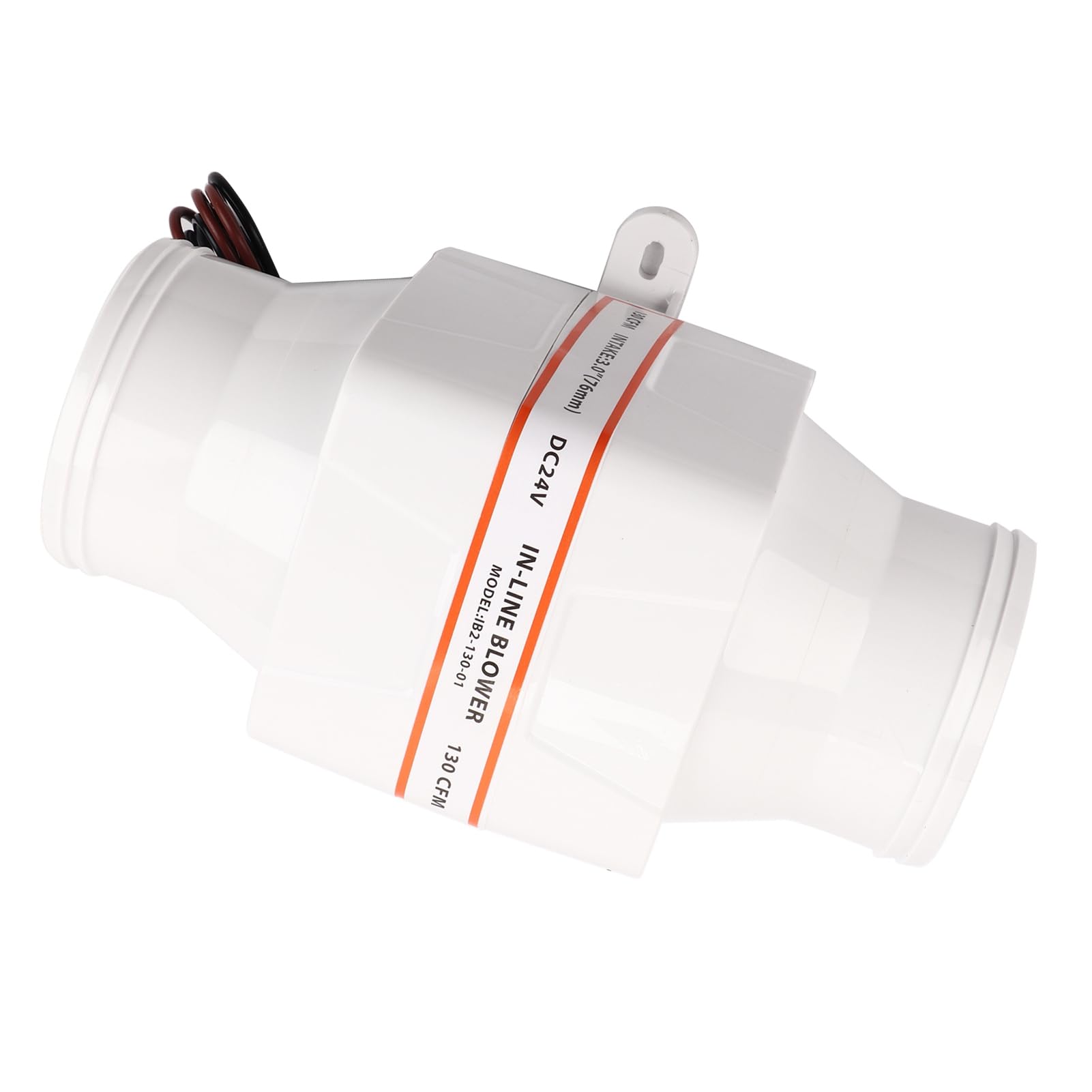 Soplador para barcos a motor de 3 pulgadas, ventilador de conducto en línea, ventilador silencioso marino, adecuado para ventilación del compartimento del motor, cocina, sentina y (24V)