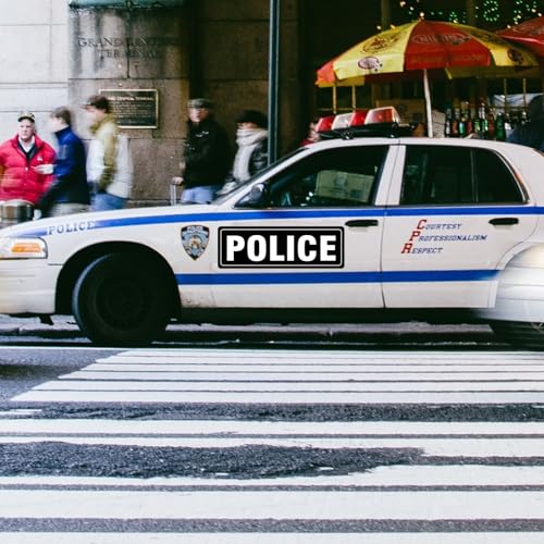 Image of 2 PackPolice Sign Magnet, Black Police Car Magnetic Sign for Off Duty Officers 14.2 inchx4.3 inch