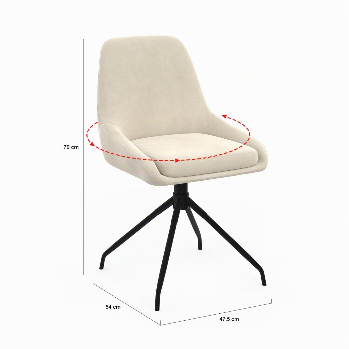 IDMarket - Lot de 4 chaises pivotantes 360° THALYA