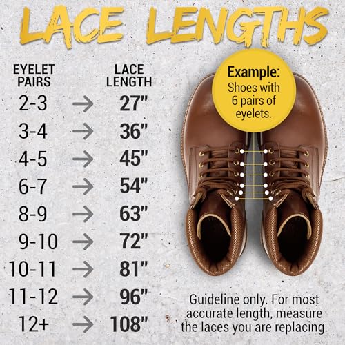miscly round boot laces 1 pair heavy duty and durable shoelaces for boots work boots amp hiking shoes