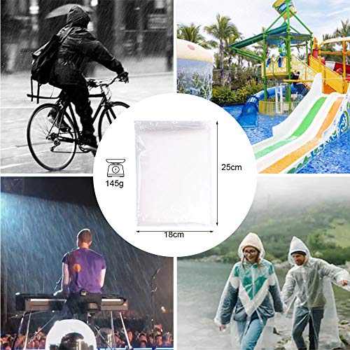 Vicloon Regenponcho, 2 Stück Regenponcho Festival Einweg, Unisex Wiederverwendbar Transparent Regenmantel, PEVA Tragbarer Wasserdicht Regencape, für Reisen, Wandern, Radfahren & Camping