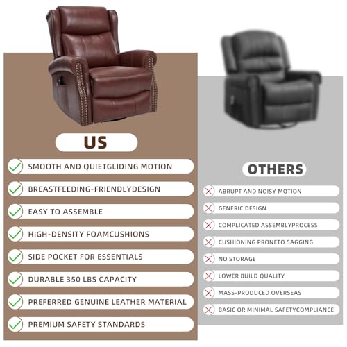 PELUMY Genuine Leather Massage Recliner