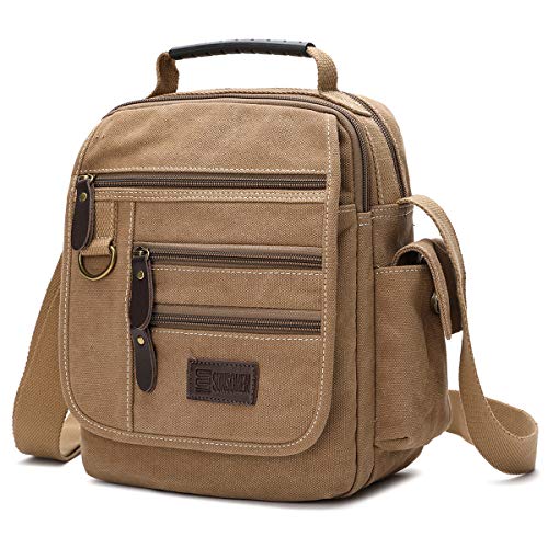 Image of Mens bag Canvas Shoulder Bag Small Messenger Crossbody Bag Work Bag Vintage Multi-function