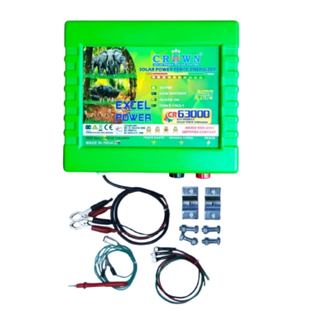 Crown EXCEL Power CR 63000 Solar Power Fence Energizer, 12V DC, Green-picture-21