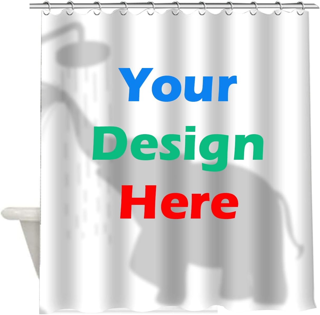 Personalized Shower Curtain with Picture, Custom Photo Shower Curtain, Bathroom Decor, Waterproof Modern Fabric Bathroom Shower (84" Wx72 H)