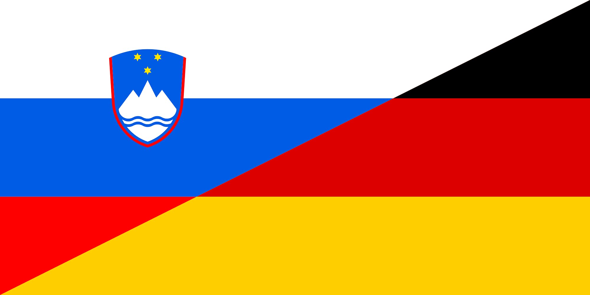 Drapeau Slovénie Allemagne grand modèle pour décoration de salon