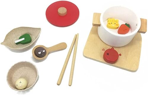 Miniatura 6 de ibasenice 1 juego de juguetes para niños de madera juguetes para niños Kidcraft juego de madera juguete de cocina de madera olla caliente