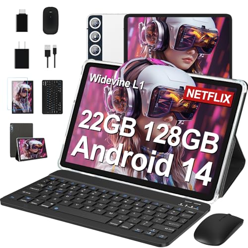 DMOAO Tablet 10 Pulgadas Android 14, 22GB RAM + 128GB ROM(1TB Ampliable), Octa-Core Tablets con...