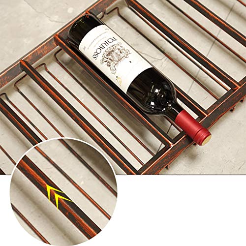 Porte-verre à l'envers suspendu avec support bouteille métal - 5