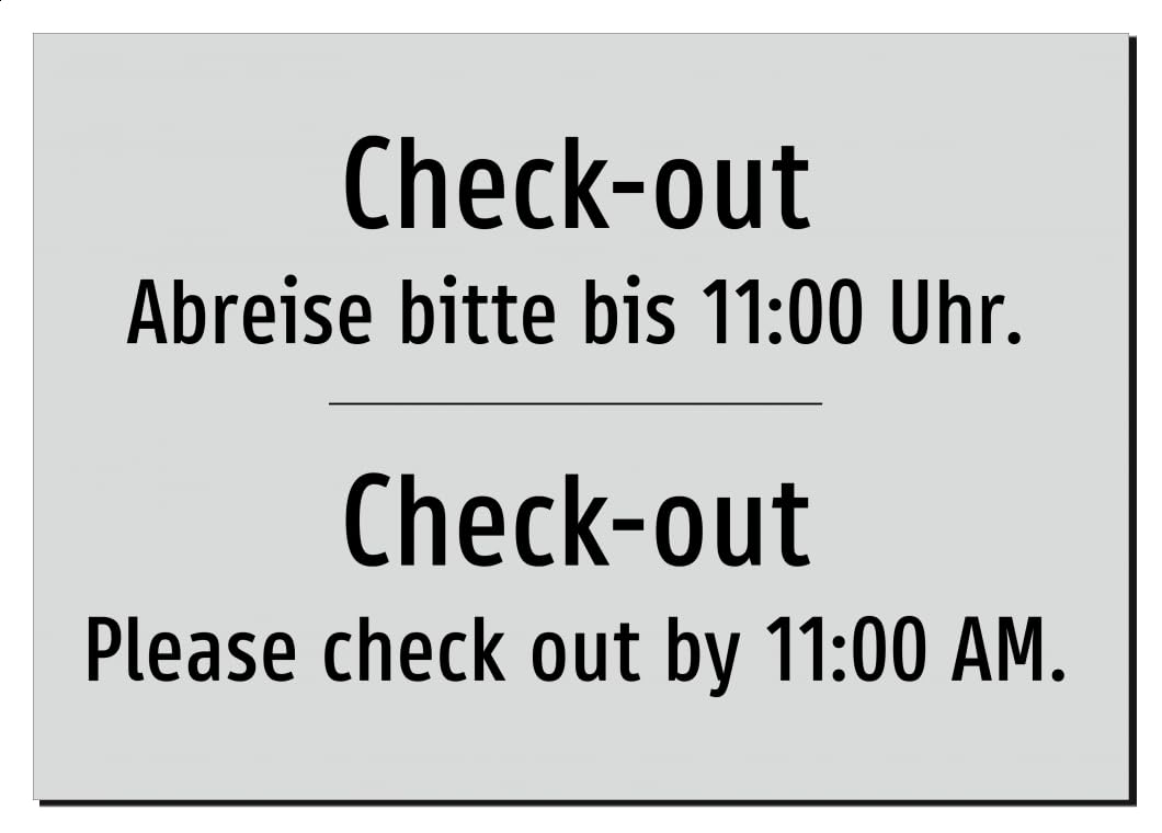 34904-DEEN-T-06 | Check-out Schild Deutsch Englisch | zweisprachig