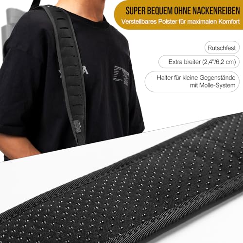 OneTigris 2 Punkt Gewehrriemen, Sling Riemen 1 Zoll breiter Tragriemen mit austauschbaren Karabinerhaken im HK-Stil, einstellbare Länge von 56 Zoll - 70 Zoll