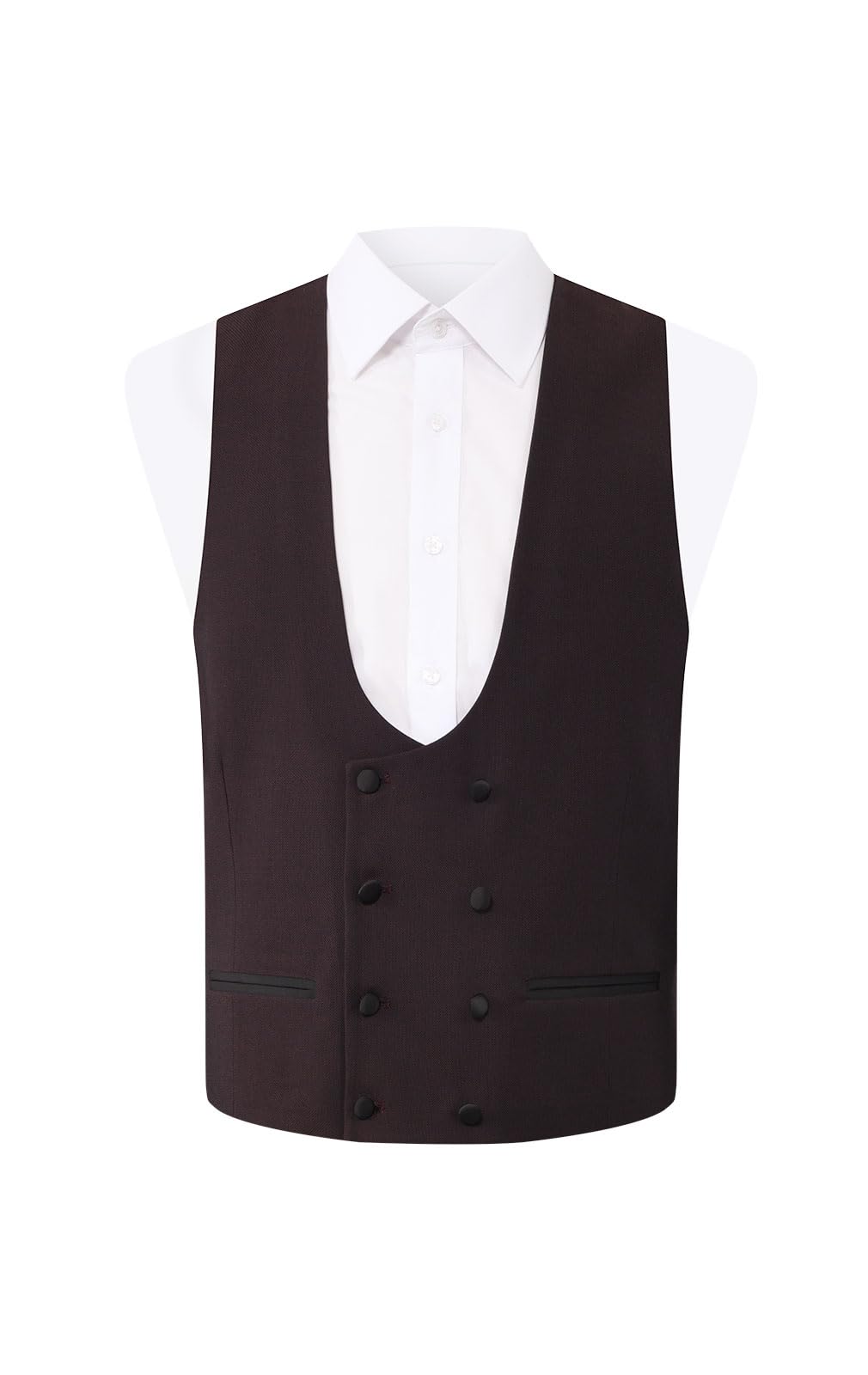 Dobell Men's Tuxedo Waistcoat - Burgundy - 2XL