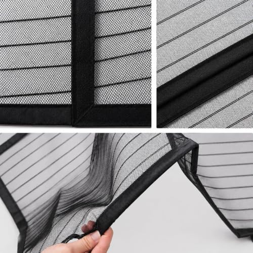 Image of Magnetic Mosquito Net for Door (210 x 100) cm Black, Self Closing Mesh Curtain with Strong Magnets, Hands Free Fly Screen, Easy Install, Insect Proof, Kid & Pet Friendly for Home Balcony (Pack of 1)