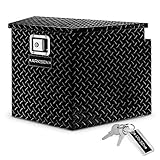 ARKSEN 29 Inch Aluminum Diamond Plate Tongue Box Tool Chest, Waterproof Under Truck Storage for Pick...