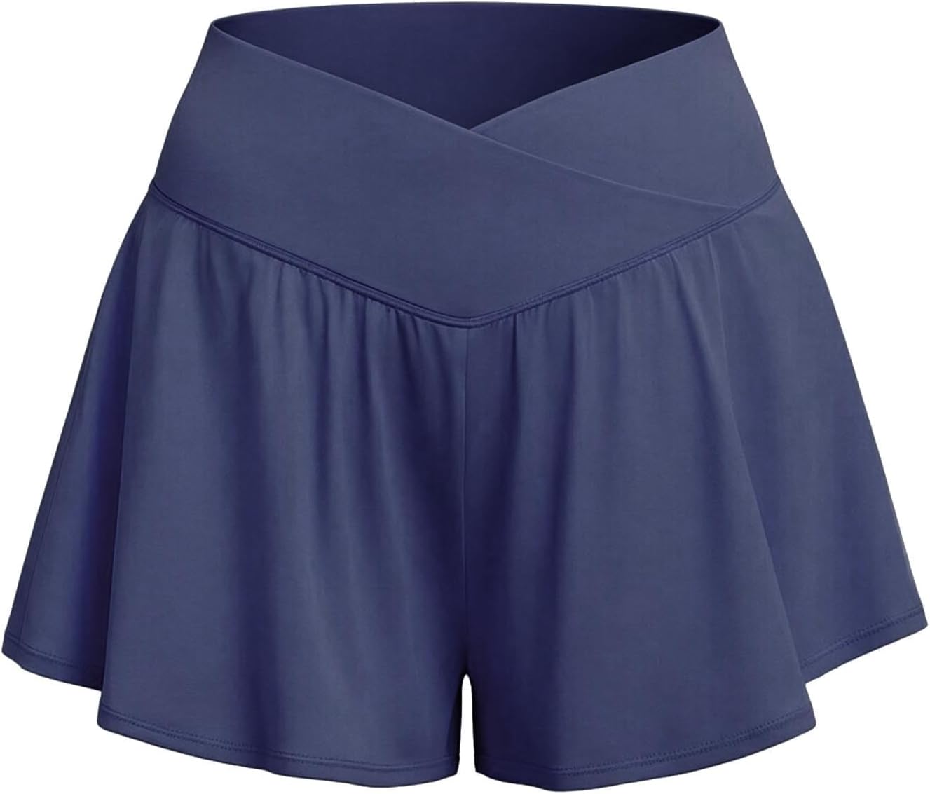 Women's Workout Shorts Summer Loose Athletic Running Shorts Crossover High Waisted Gym Shorts with Pockets